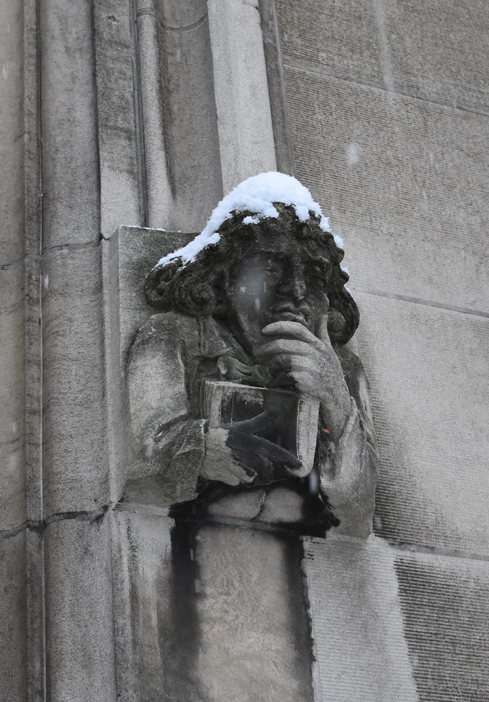 snowy stone figure